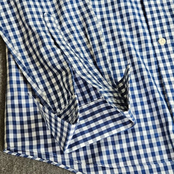 Charles Tyrwhitt Shirt Mens 15.5 Plaid Non Iron Slim Fit French Cuff LS Buttons - Picture 9 of 15